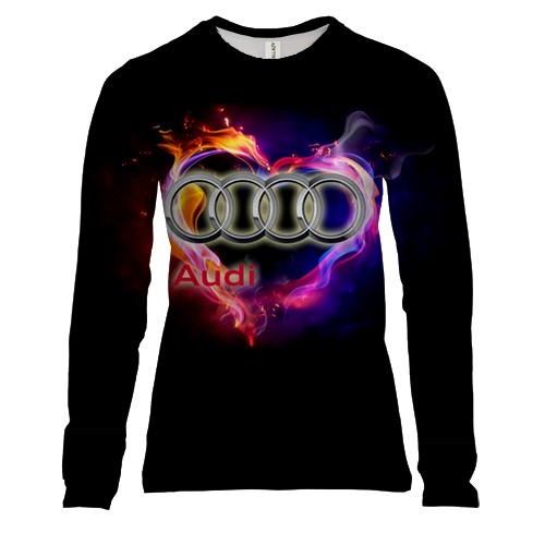 Жіночий 3D лонгслів I Love Audi