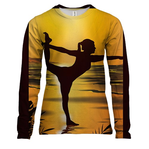 Жіночий 3D лонгслів з гнучкою дівчиною