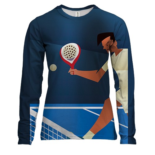 Женский 3D лонгслив с теннисистом на корте