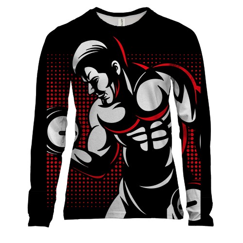 Женский 3D лонгслив Bodybuilder Pop Art