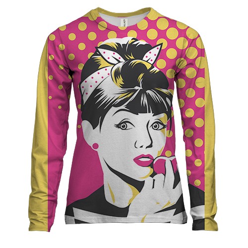 Жіночий 3D лонгслів Lovely girl Pop art