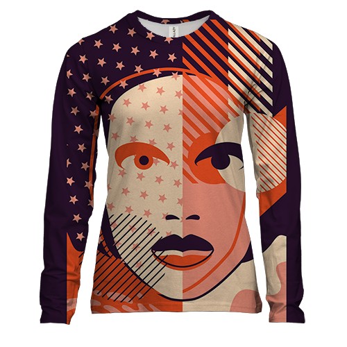 Жіночий 3D лонгслів Face Collage