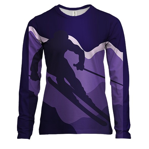 Жіночий 3D лонгслів Purpure Skier