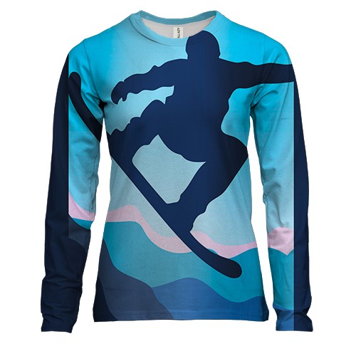 Жіночий 3D лонгслів Blue  Snowboarder