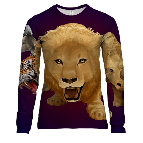 Женский 3D лонгслив Wild Animals
