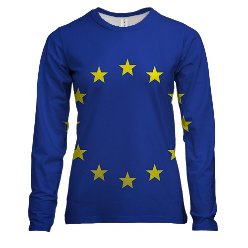 Женский 3D лонгслив с флагом ЕС