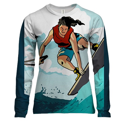 Жіночий 3D лонгслів Wakesurfing