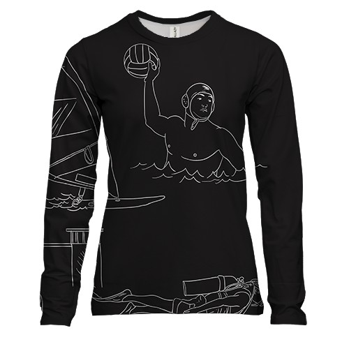 Женский 3D лонгслив с водными видами спорта