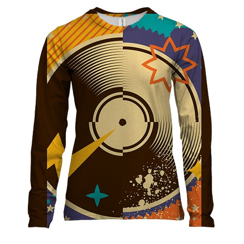 Жіночий 3D лонгслів Vinyl record Art 2