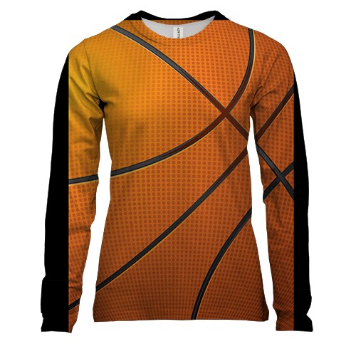 Жіночий 3D лонгслів Big Basketball pattern