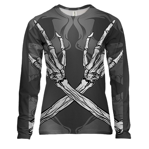 Жіночий 3D лонгслів Hands of Skeleton