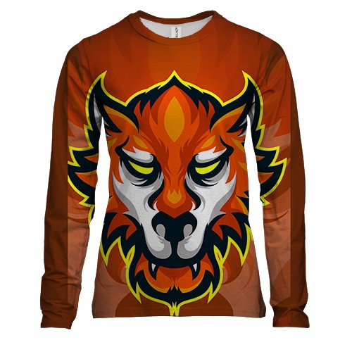 Женский 3D лонгслив Red Wolf Art