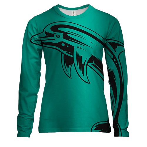 Женский 3D лонгслив Dolphin Art Graphics