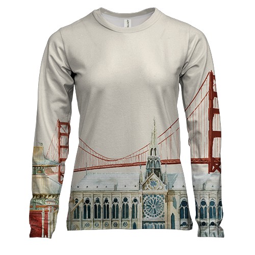 Женский 3D лонгслив World Attractions 2