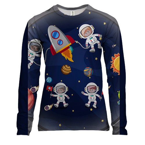 Женский 3D лонгслив Kids Astronauts