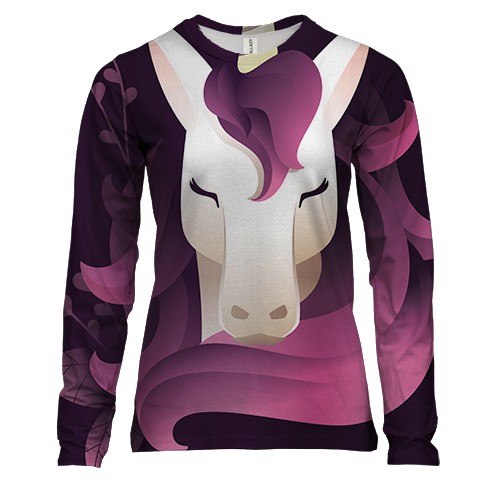 Женский 3D лонгслив Unicorn Art