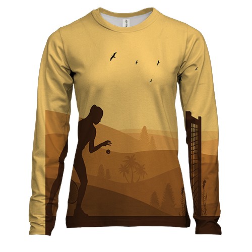 Женский 3D лонгслив Tennis players