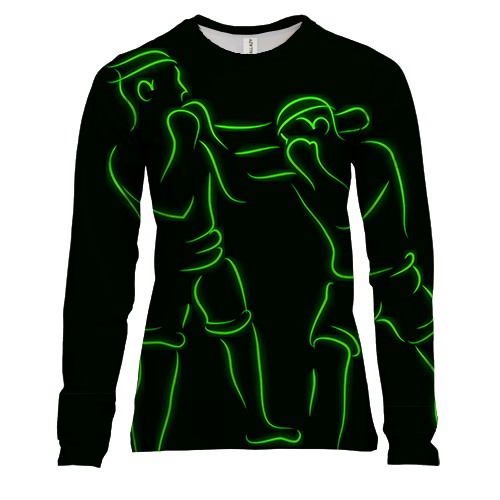 Женский 3D лонгслив Boxers Green line