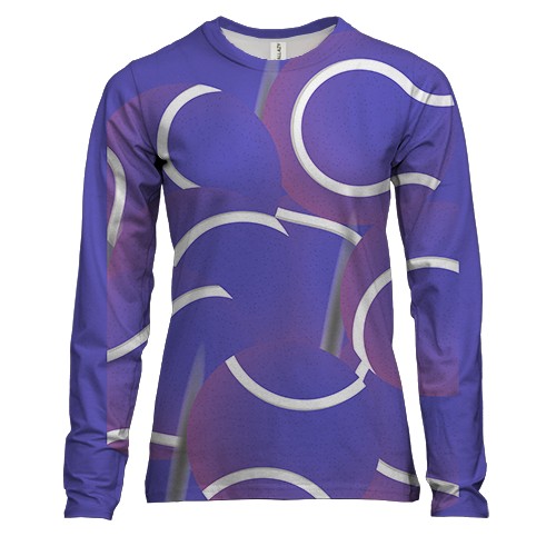 Женский 3D лонгслив Tennis ball Blue