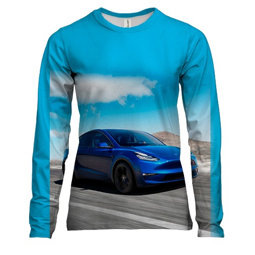 Жіночий 3D лонгслів Blue Tesla
