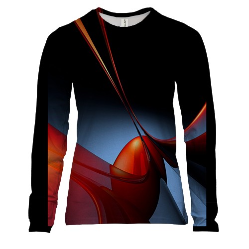 Женский 3D лонгслив Глянцевые круги абстракции