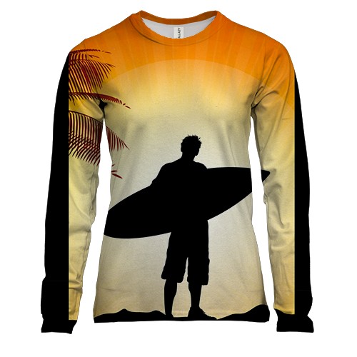 Жіночий 3D лонгслів Surfer with Board 2