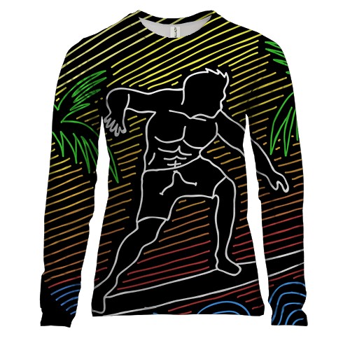 Женский 3D лонгслив Surfer Line art