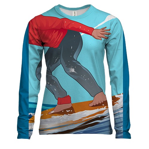 Женский 3D лонгслив Board Surfer