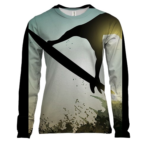 Жіночий 3D лонгслів Surfer Silhouette