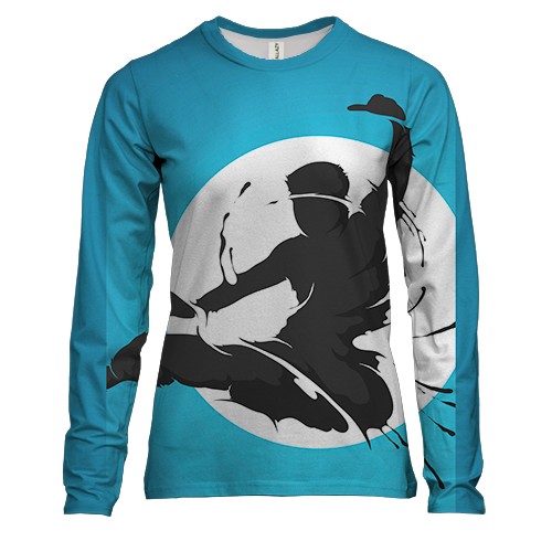 Женский 3D лонгслив Silhouette and the moon