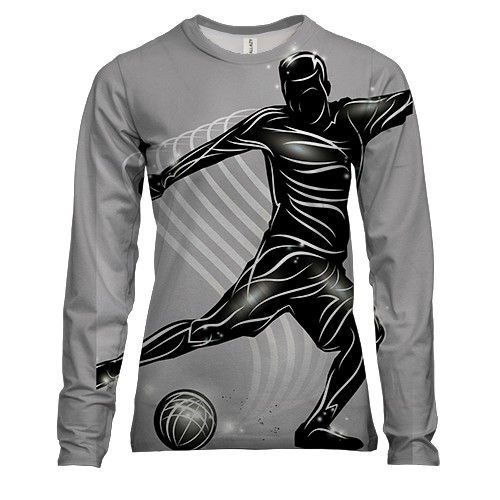 Женский 3D лонгслив Футболист Арт-графика