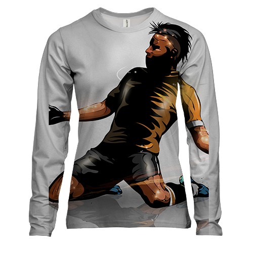 Жіночий 3D лонгслів Футболіст на колінах