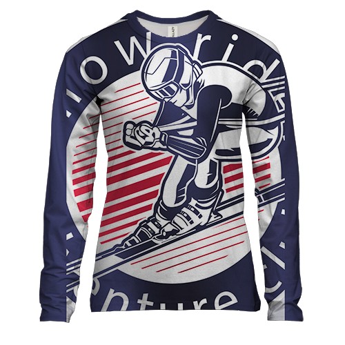 Женский 3D лонгслив Skier Emblem