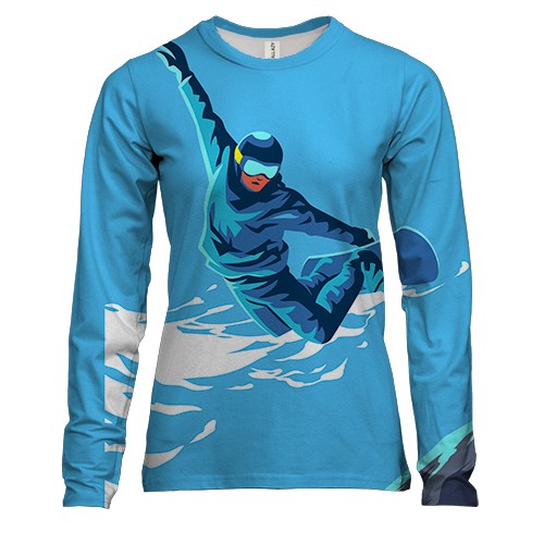 Женский 3D лонгслив Snowskater is Jumping