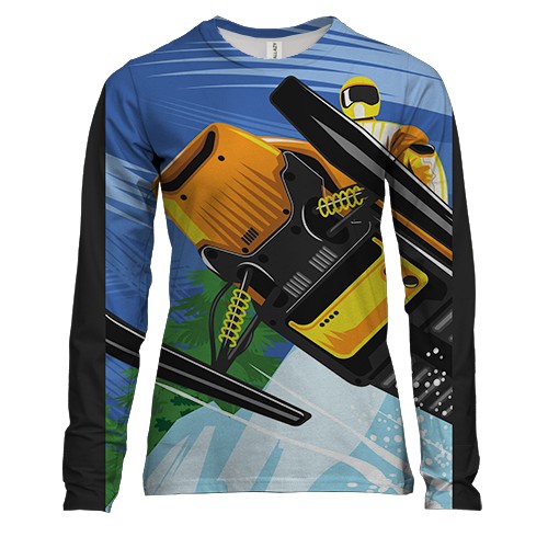 Женский 3D лонгслив Snowmobile bottom view