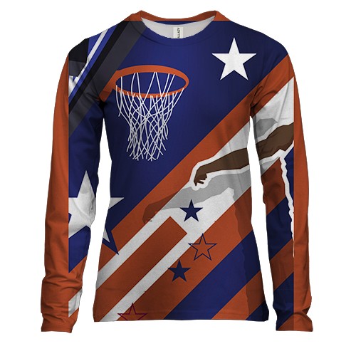 Жіночий 3D лонгслів Basketball Collage