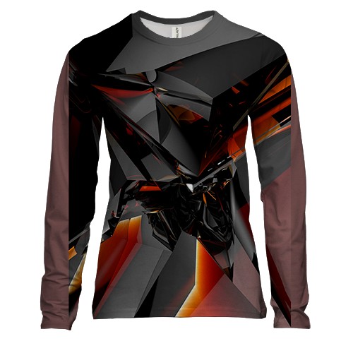 Женский 3D лонгслив Стеклянная 3D абстракция