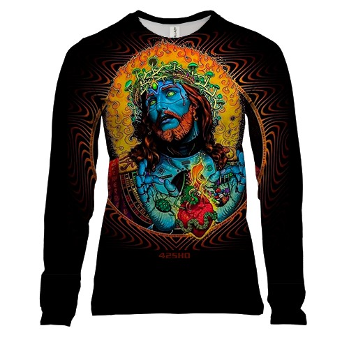 Жіночий 3D лонгслів Blue Jesus art.