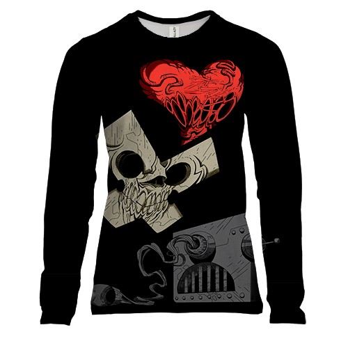 Женский 3D лонгслив Любовь смерть и роботы. Арт