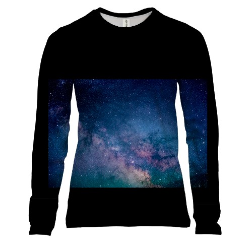 Женский 3D лонгслив Яркое звездное небо