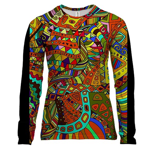 Женский 3D лонгслив Кислотные узоры