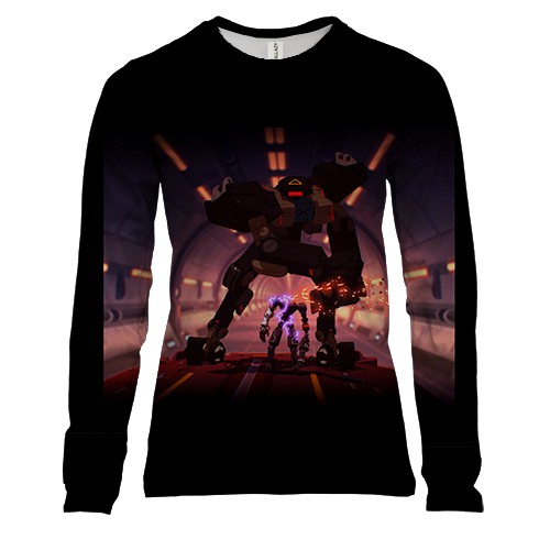 Женский 3D лонгслив Большой и маленький робот