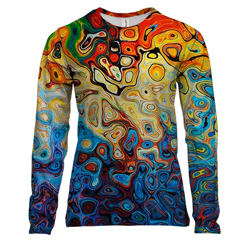 Жіночий 3D лонгслів рідка абстракція