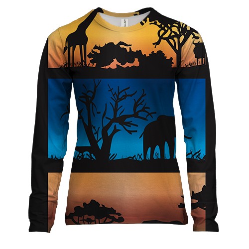 Женский 3D лонгслив Safari Silhouettes