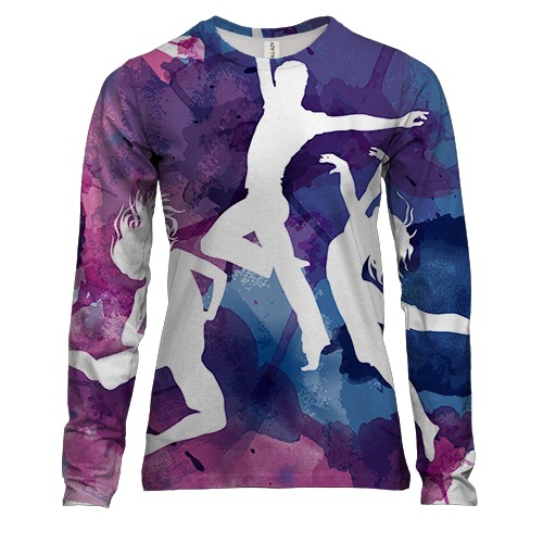 Жіночий 3D лонгслів Watercolor Dancing