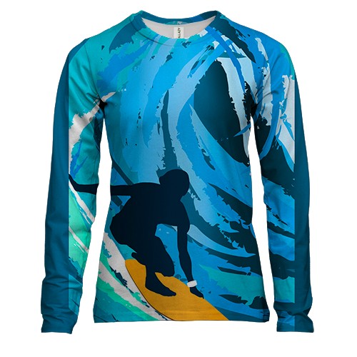 Женский 3D лонгслив Surfer Art
