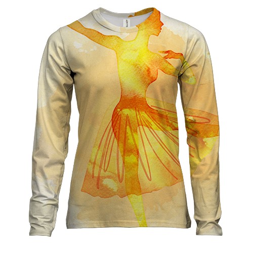 Жіночий 3D лонгслів Ballerina Watercolor