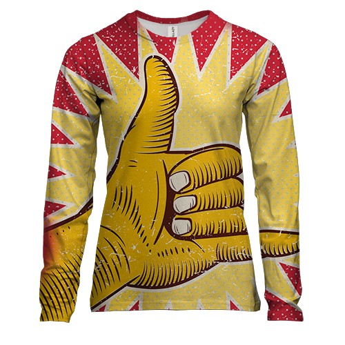 Жіночий 3D лонгслів Rasta Hand Pop Art