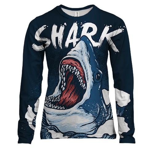 Женский 3D лонгслив Shark
