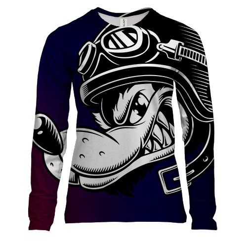 Женский 3D лонгслив Cartoon Dog pop art